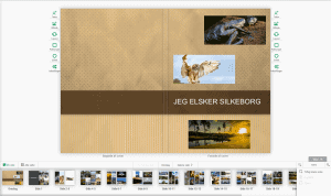 Dit arbejdsområde når du designer en fotobog