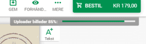 Systemet viser hvor lant du er i upload